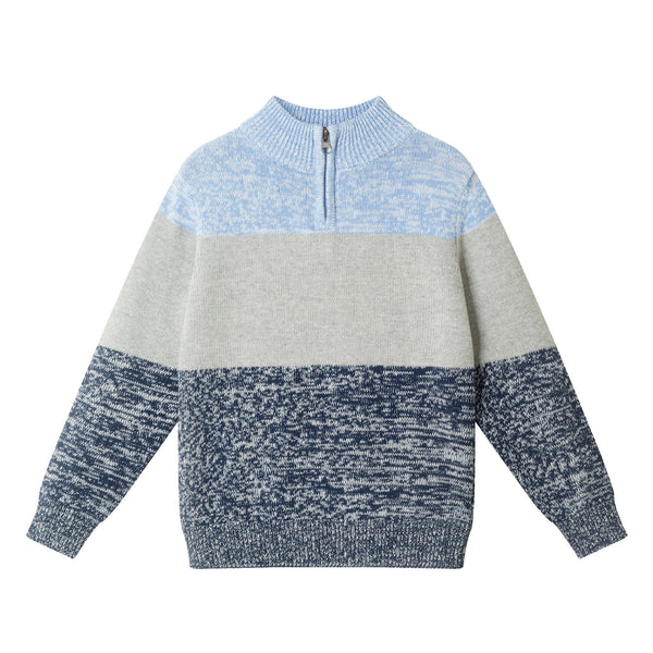 kids-colorblocked-quarter-zip-sweater-light-blue Sophia's StyleSweaters-1